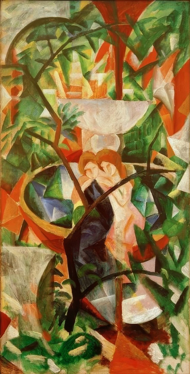 Kız çeşmenin önünde by August Macke