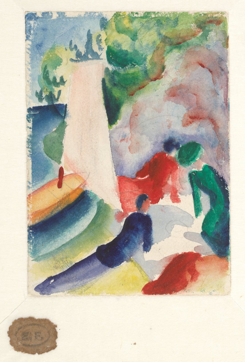Sahilde Piknik (Yelken Sonrası Piknik), 1913 by August Macke