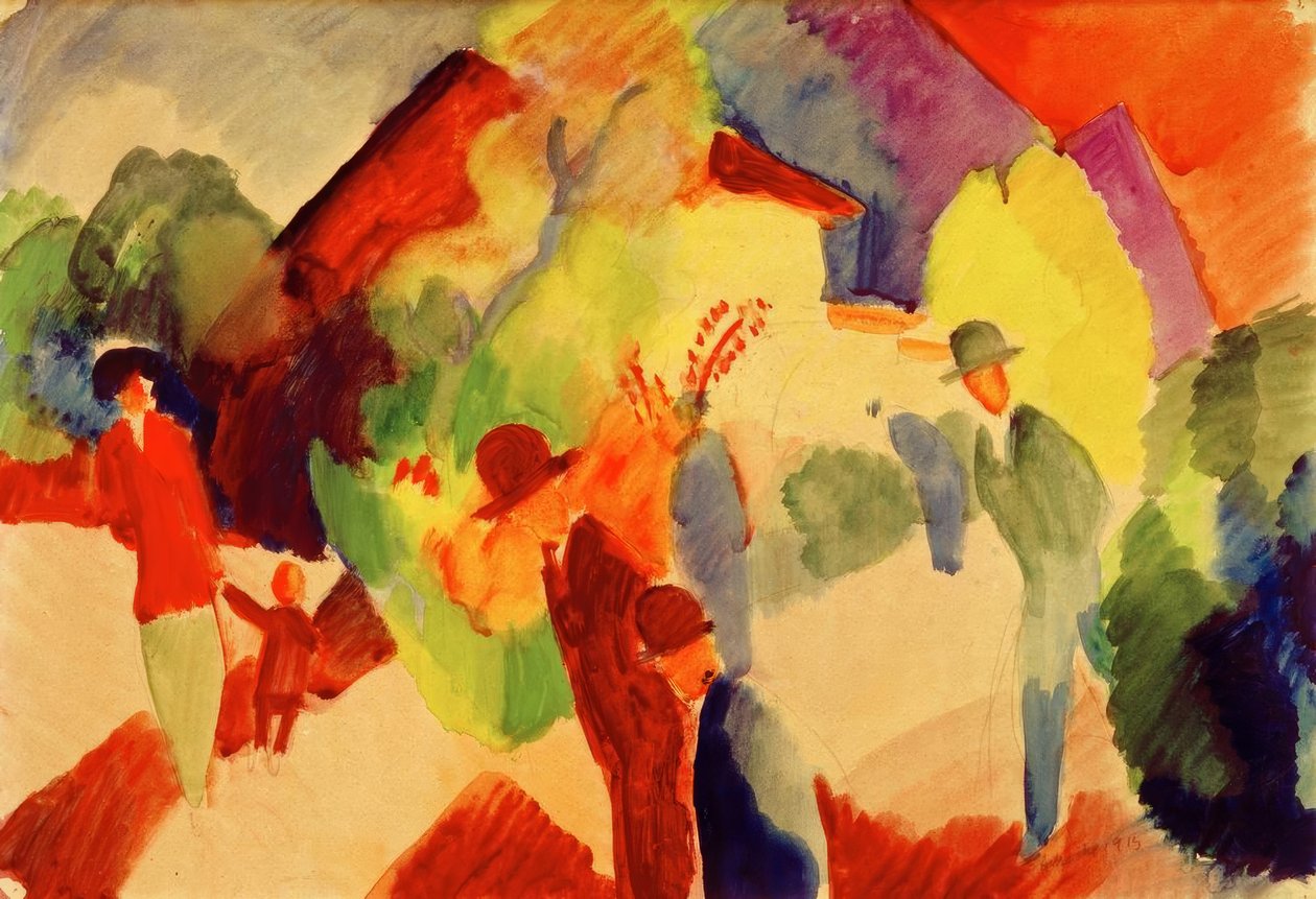Parkta yürüyenler by August Macke