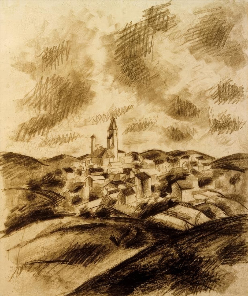 Tepe ülkede şehir by August Macke