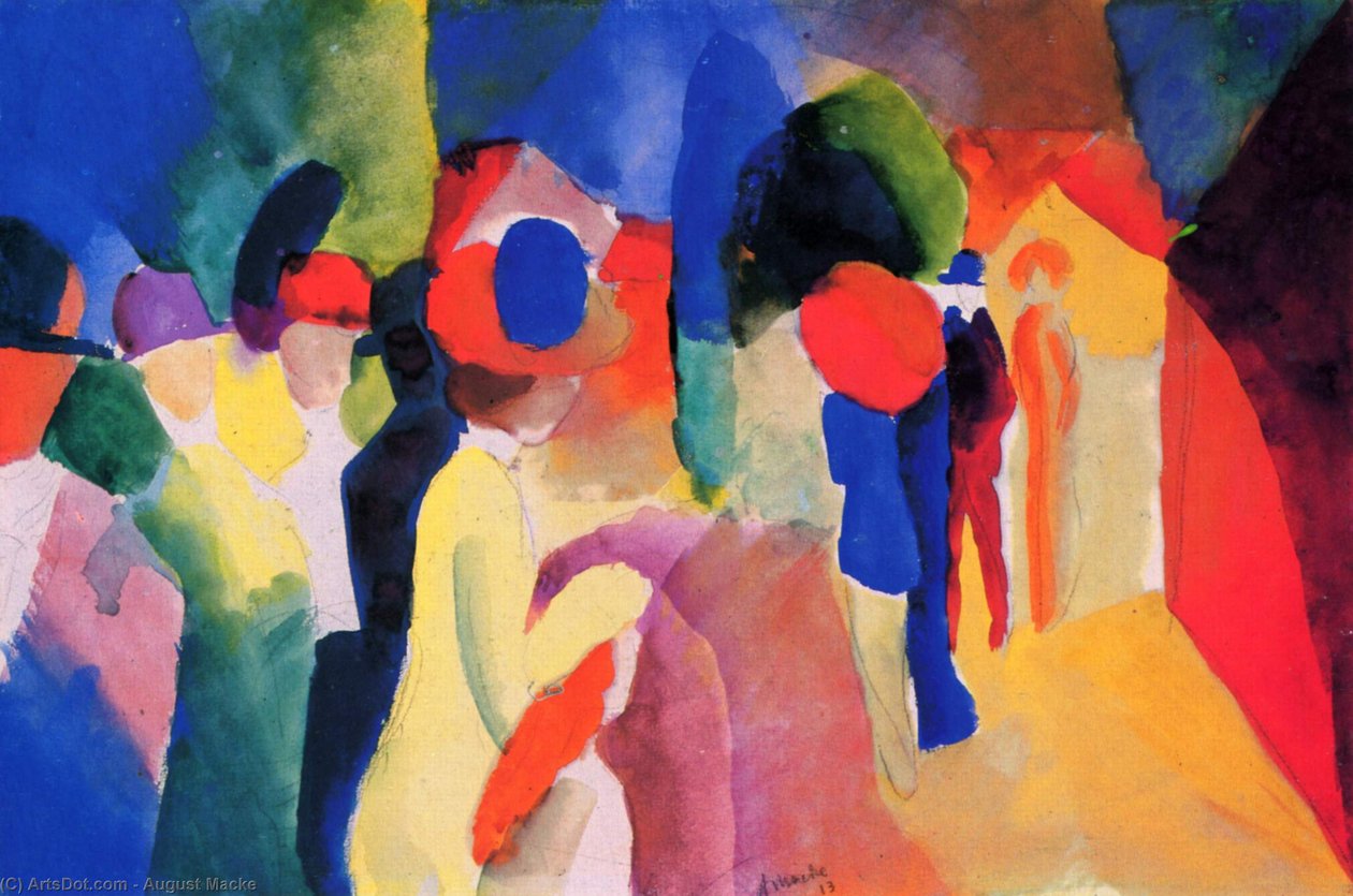 sarı ceketli kadın by August Macke