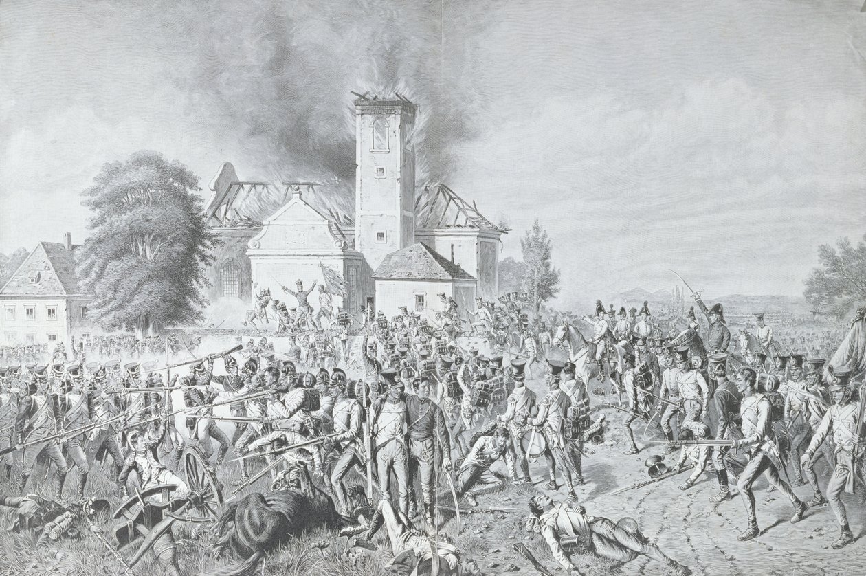 Richard Bong tarafından kazınmış Waterloo Savaşı by August von Maly