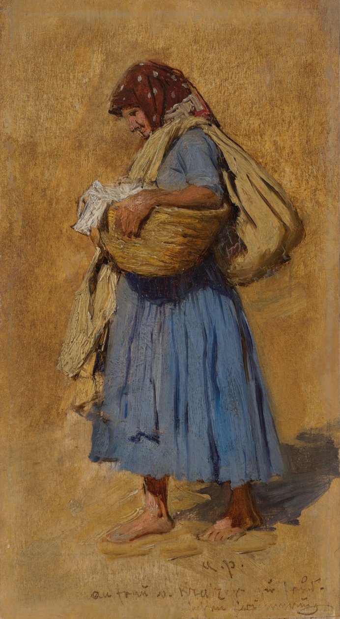 A Farmers Wife Blowing her Nose  by August von Pettenkofen