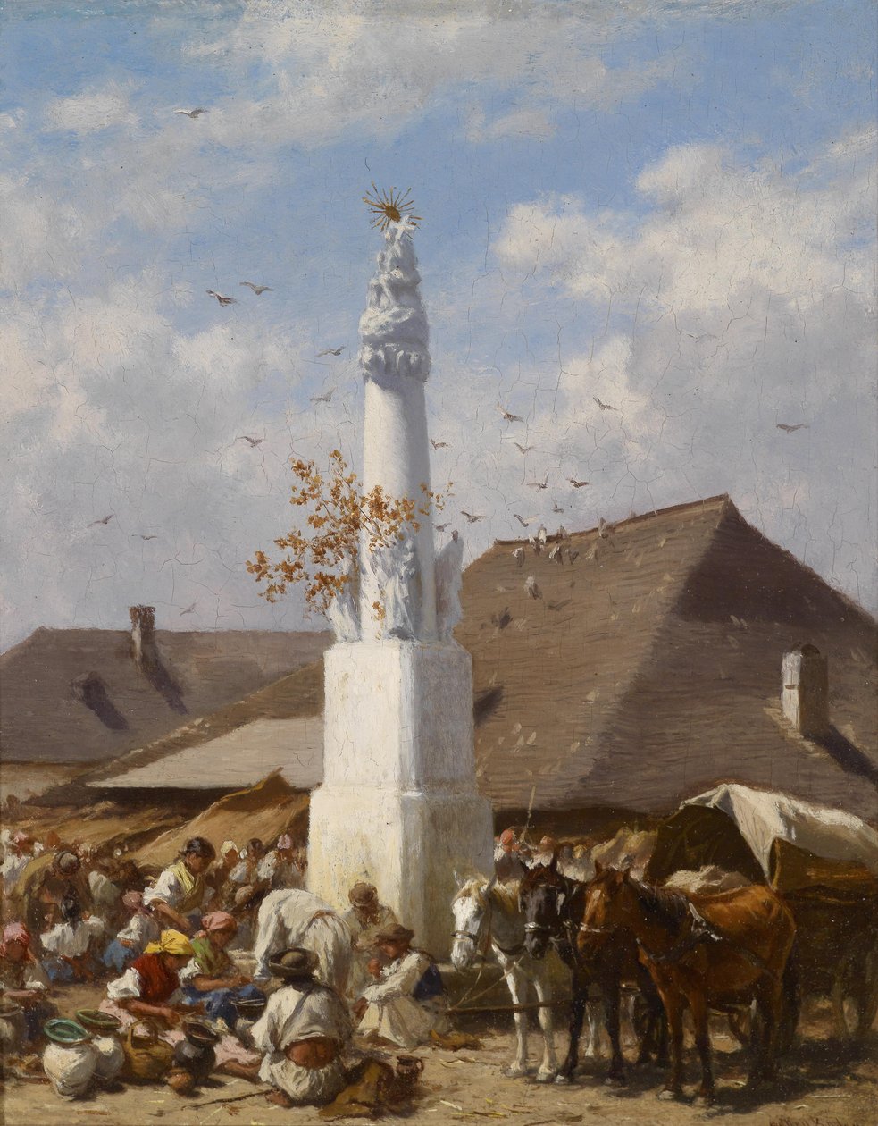 Geschirrmarkt in Szolnok by August von Pettenkofen