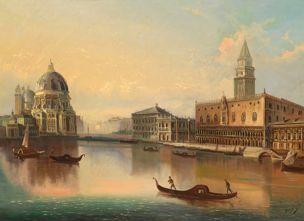 Santa Maria della Salute manzaralı Venedik motifi by August von Siegen