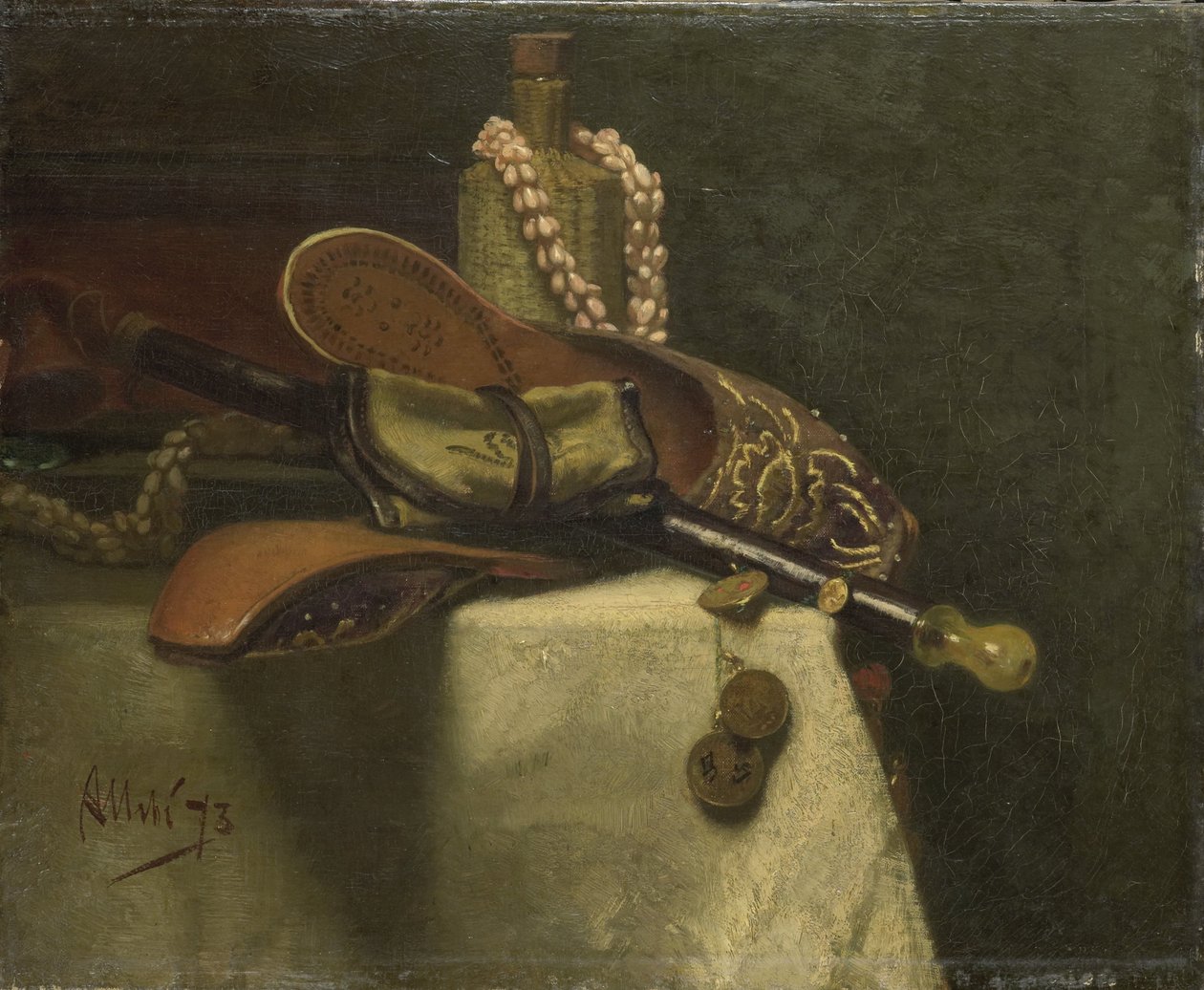 Oryantal Terlikli Natürmort by August Allebe