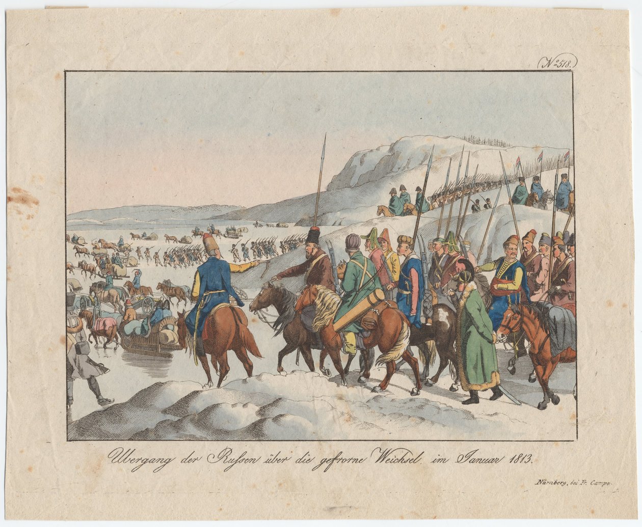 Rus Ordusu, Ocak 1813'te Vistül'ü geçti, c. 1815 by August Friedrich Andreas Campe