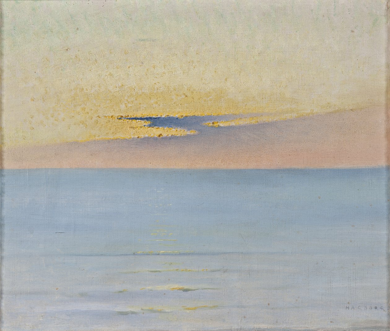Gün batımında deniz by August Hagborg