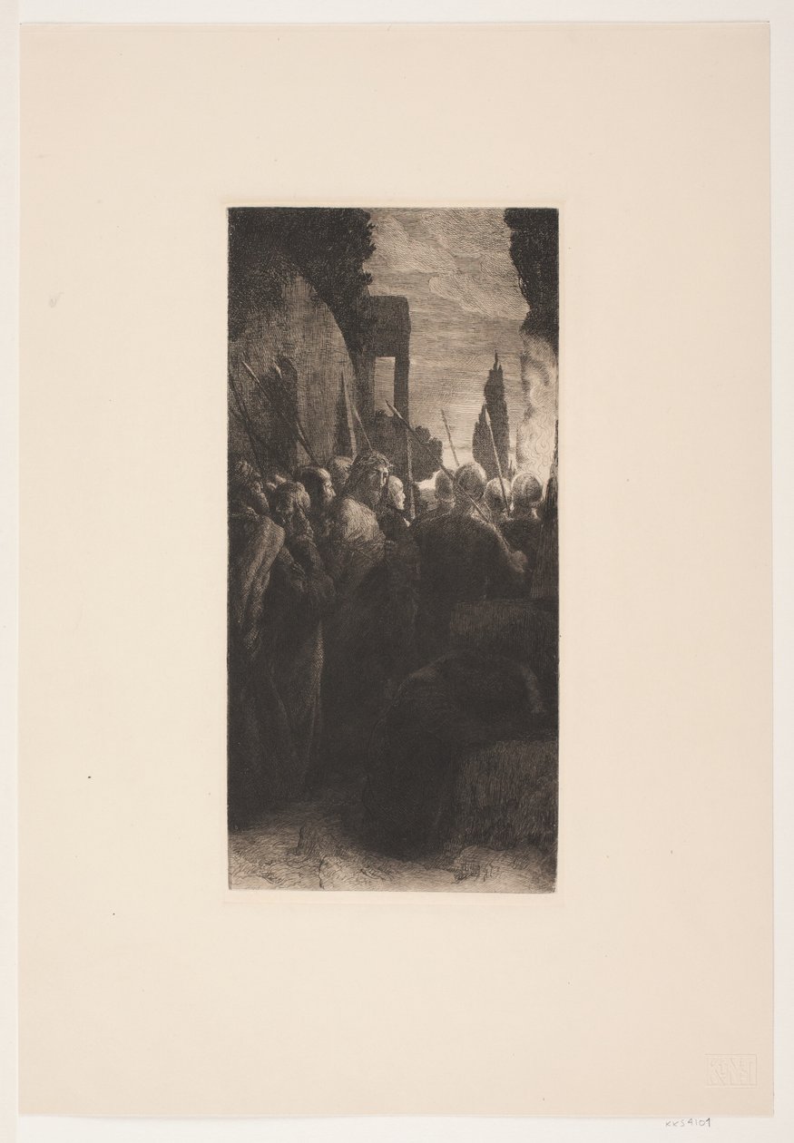 İsa yargıçların önüne çıkarılır by August Jerndorff
