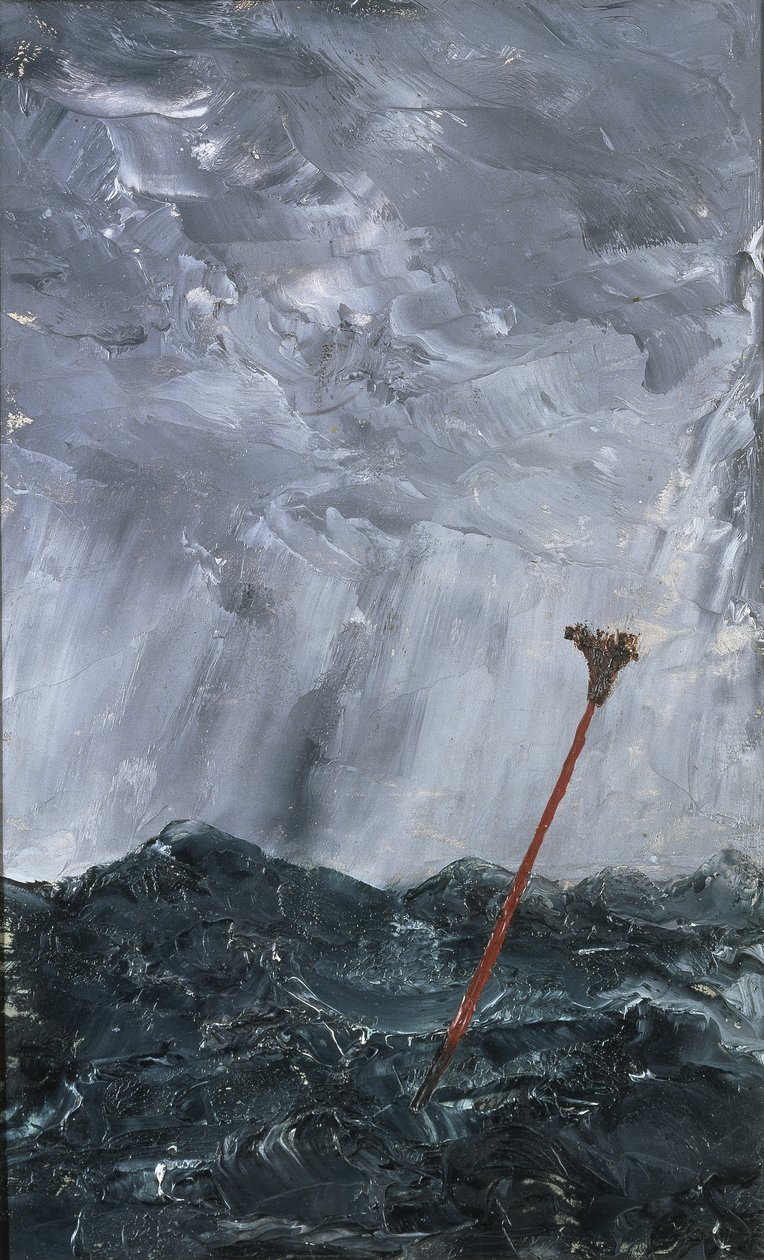 Fırtınalı Deniz Süpürgesi Şamandırası, 1892 (kağıt üzerine yağlı boya) by August Johan Strindberg