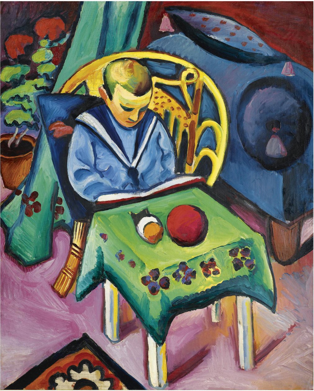 Kitaplı ve oyuncaklı çocuk, 1912 by August Macke