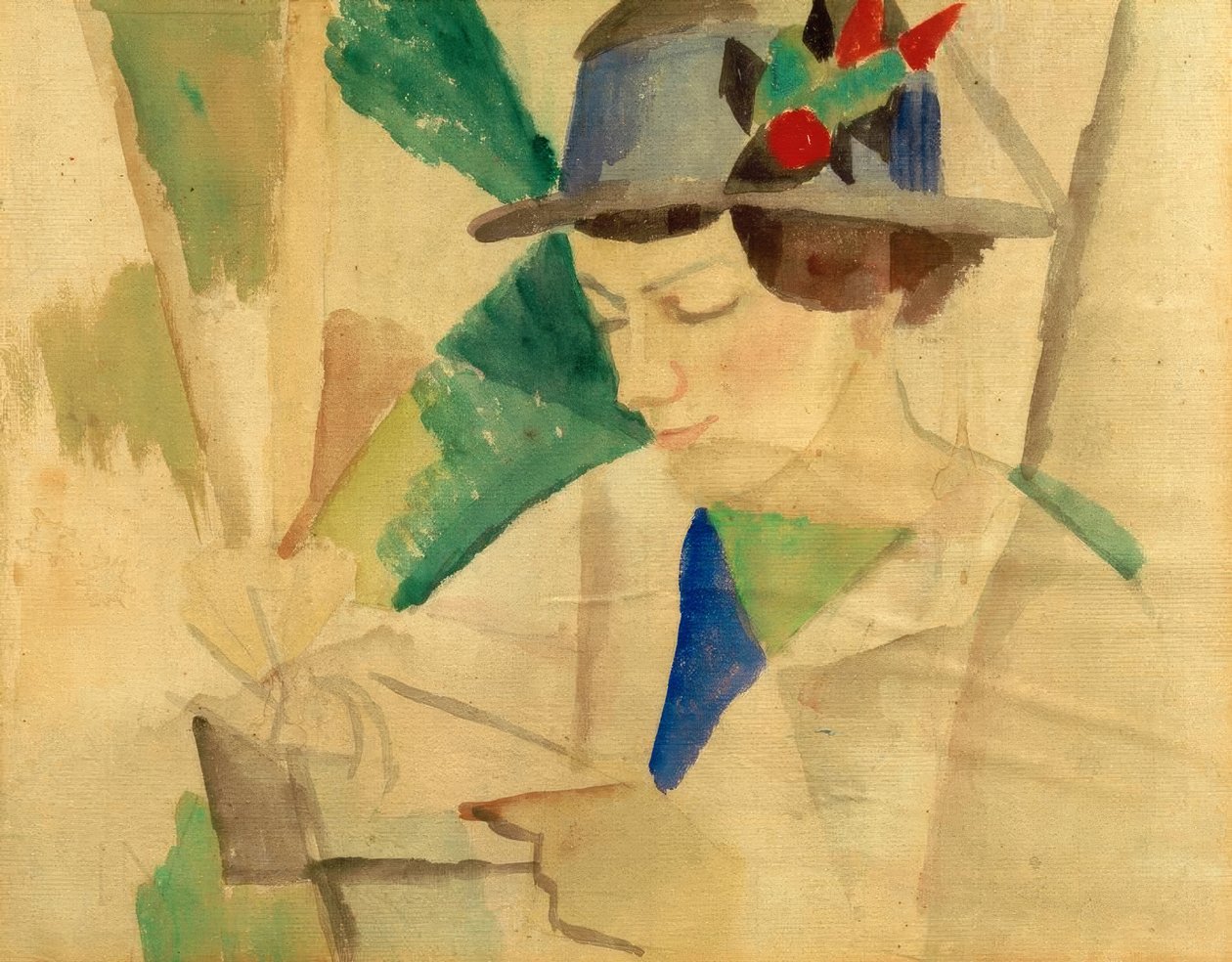 Ressamın karısı, okuyor by August Macke