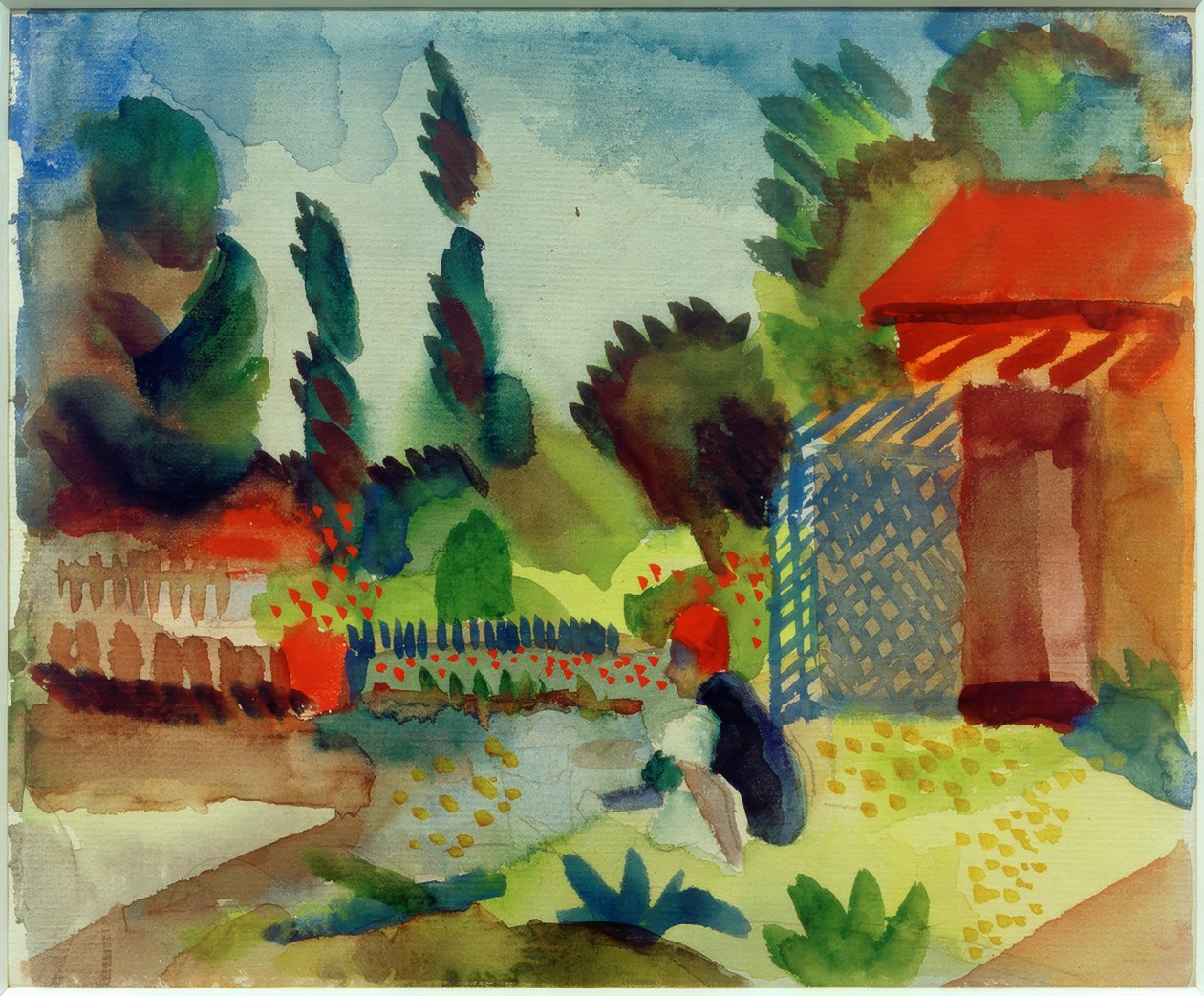 Bahçe kulübesi by August Macke