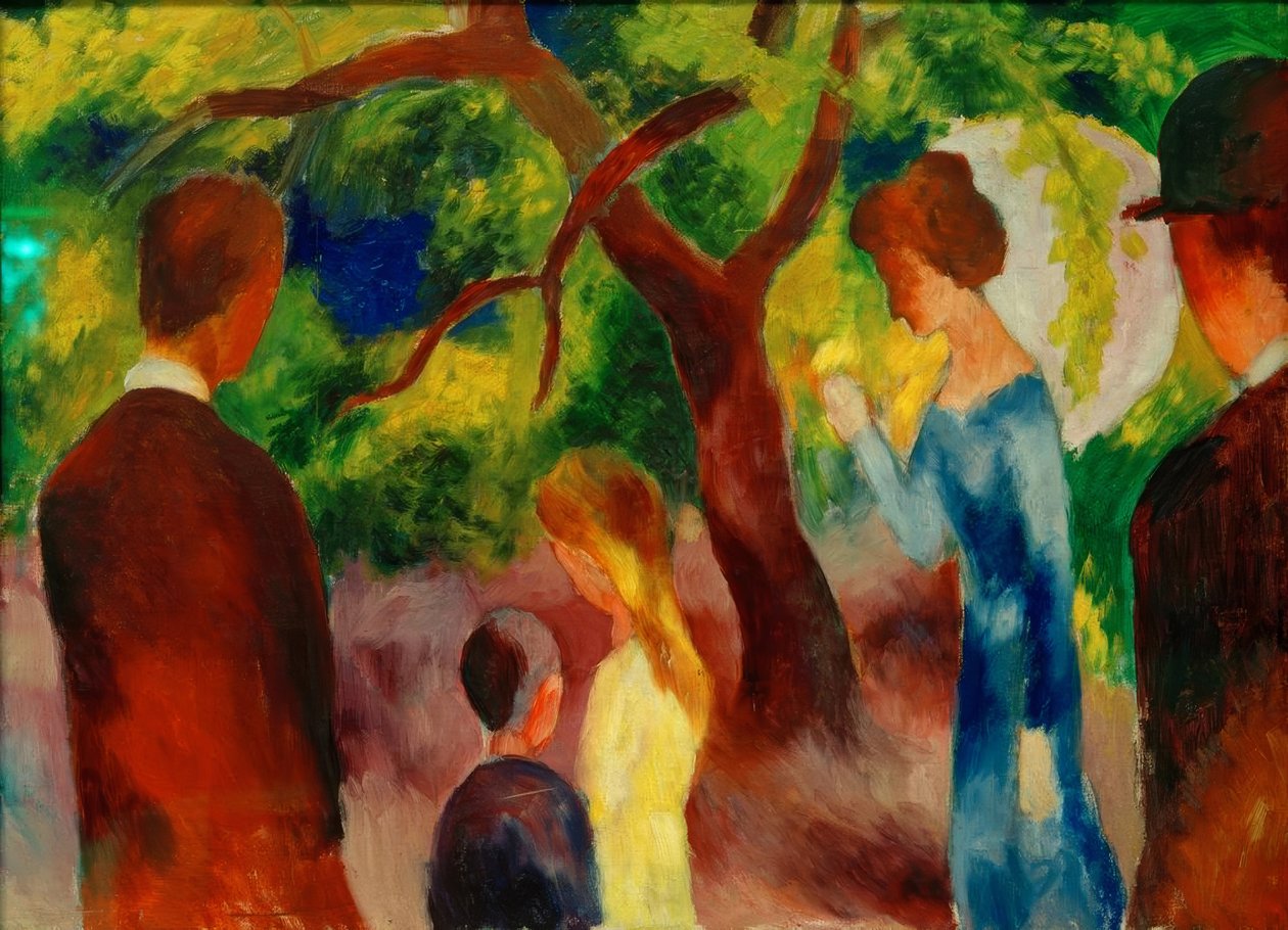 Büyük gezinti: bahçedeki insanlar by August Macke