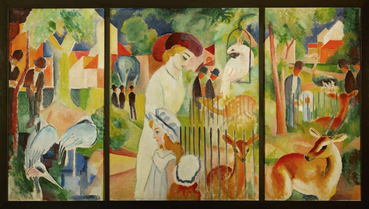 Büyük Zoolojik Bahçe (tuval üzerine resim) by August Macke