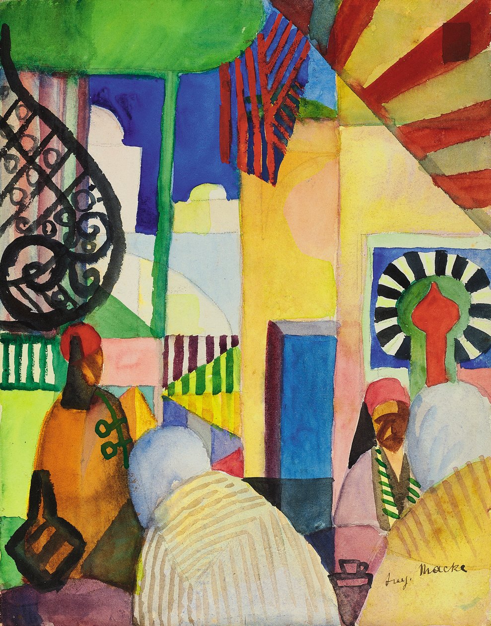 Çarşıda, 1914 by August Macke