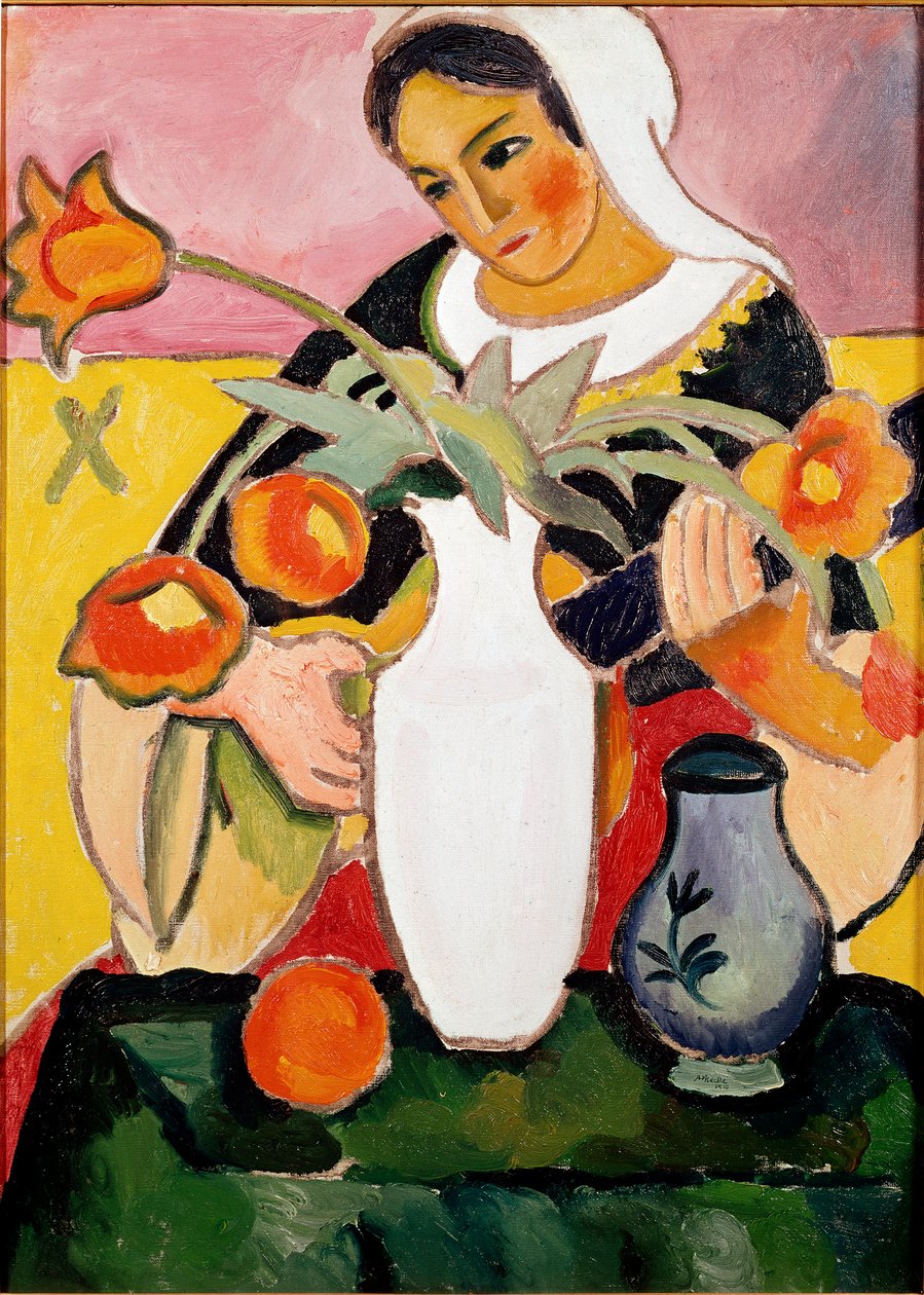 Ud çalan ressam August Macke (1887-1914) 1910 Paris, modern sanat galerisi by August Macke
