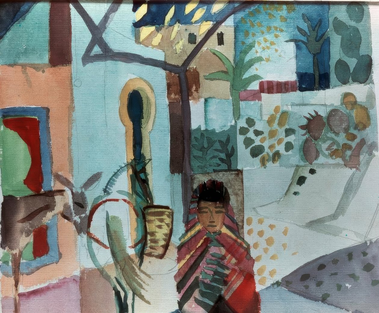 at ve eşek ile kız by August Macke