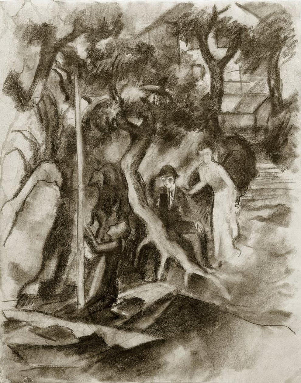 Yelkenli teknede çift by August Macke