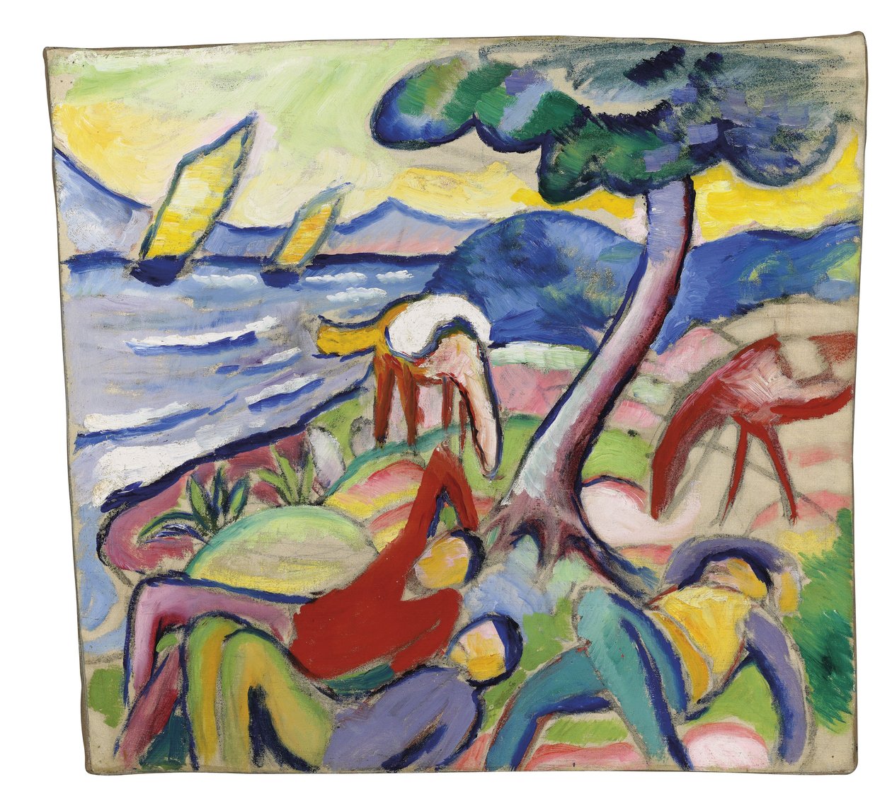 Uyuyan Biniciler, 1910 by August Macke