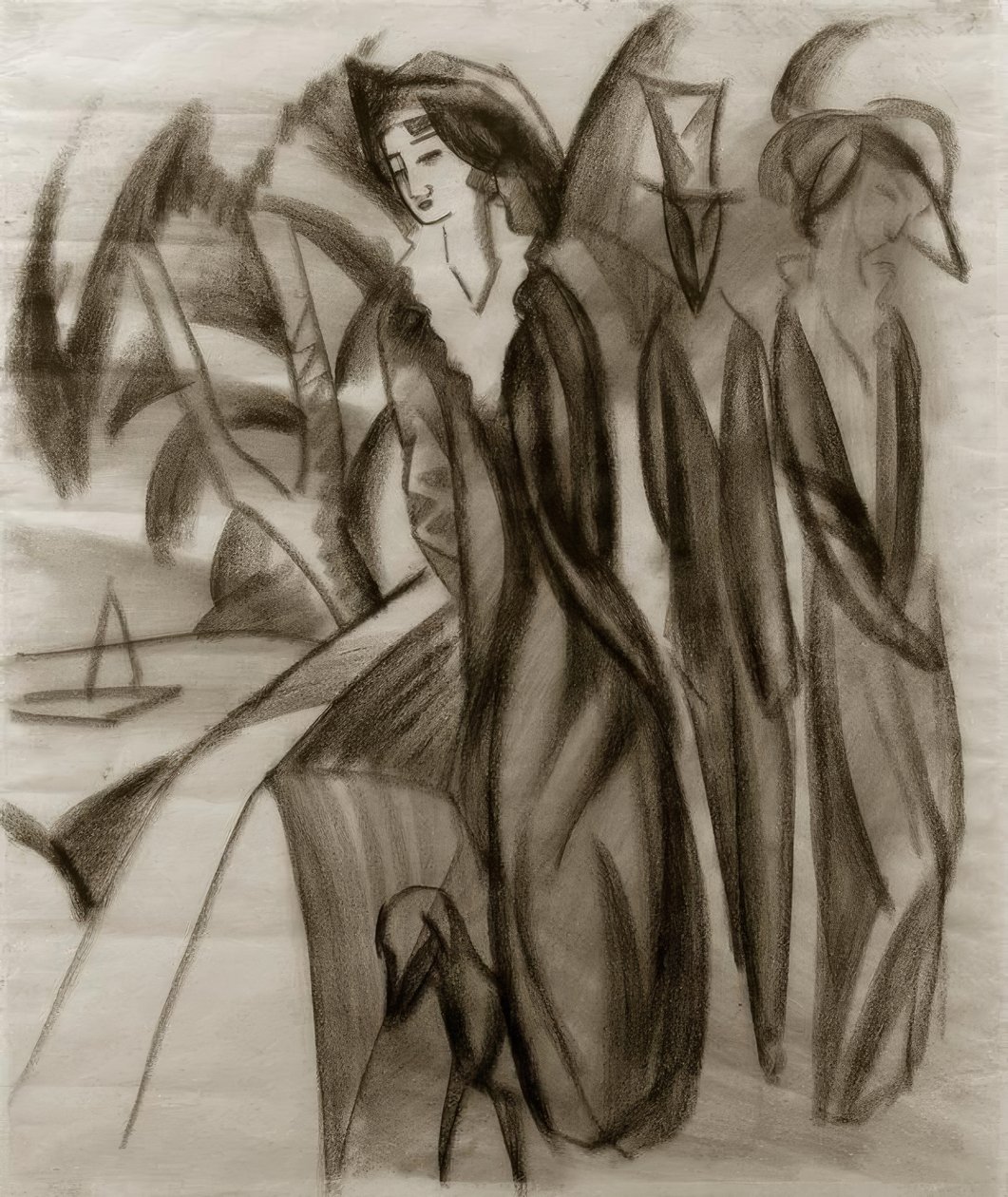 gölde yürüyenler by August Macke