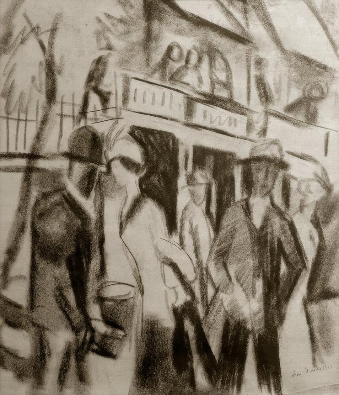 Sokakta yürüyenler by August Macke