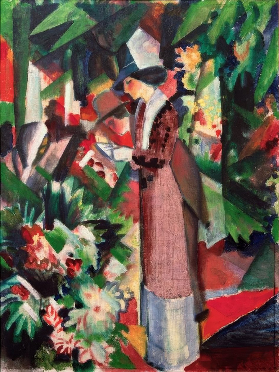 Çiçekler içinde yürümek by August Macke