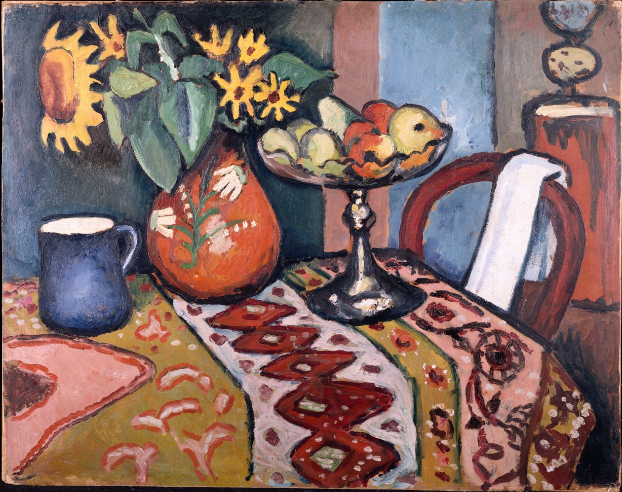 Ayçiçekleriyle Natürmort II, 1911 by August Macke