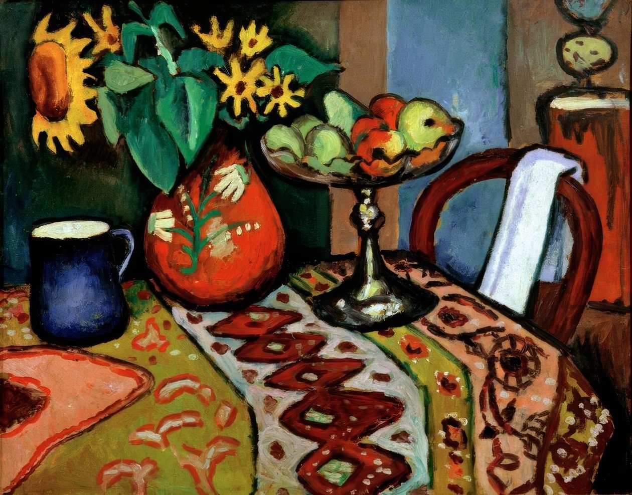 Ayçiçekleri ile natürmort I. by August Macke