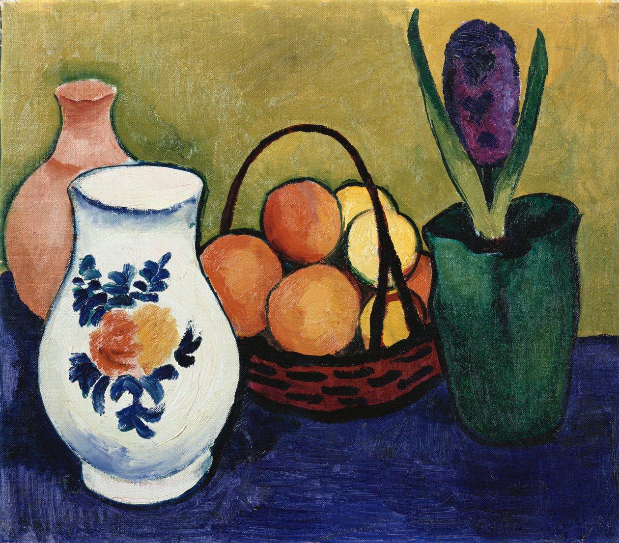 Çiçek ve Meyveli Beyaz Sürahi, 1910 by August Macke