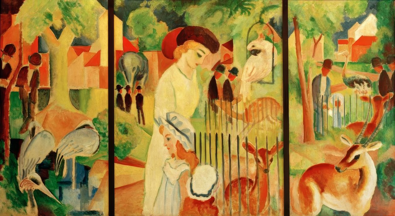 Üç Parçalı: Büyük Hayvanat Bahçesi by August Macke