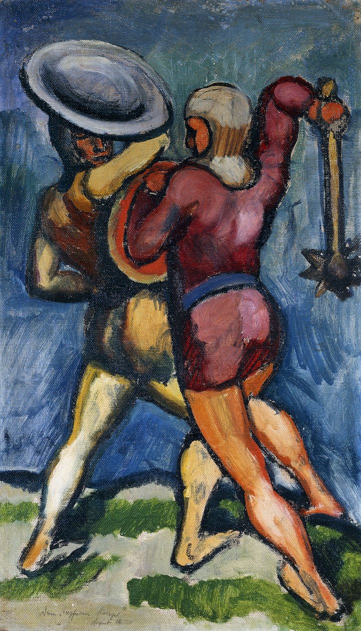 İki savaşçı; Mücadelenin iki ucu, 1910 by August Macke