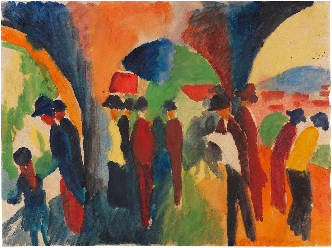 Thun Arcades Altında, 1913. by August Macke