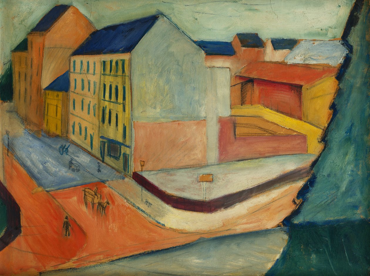 Binicilik arenalı sokağımız, Bonn, 1913 by August Macke