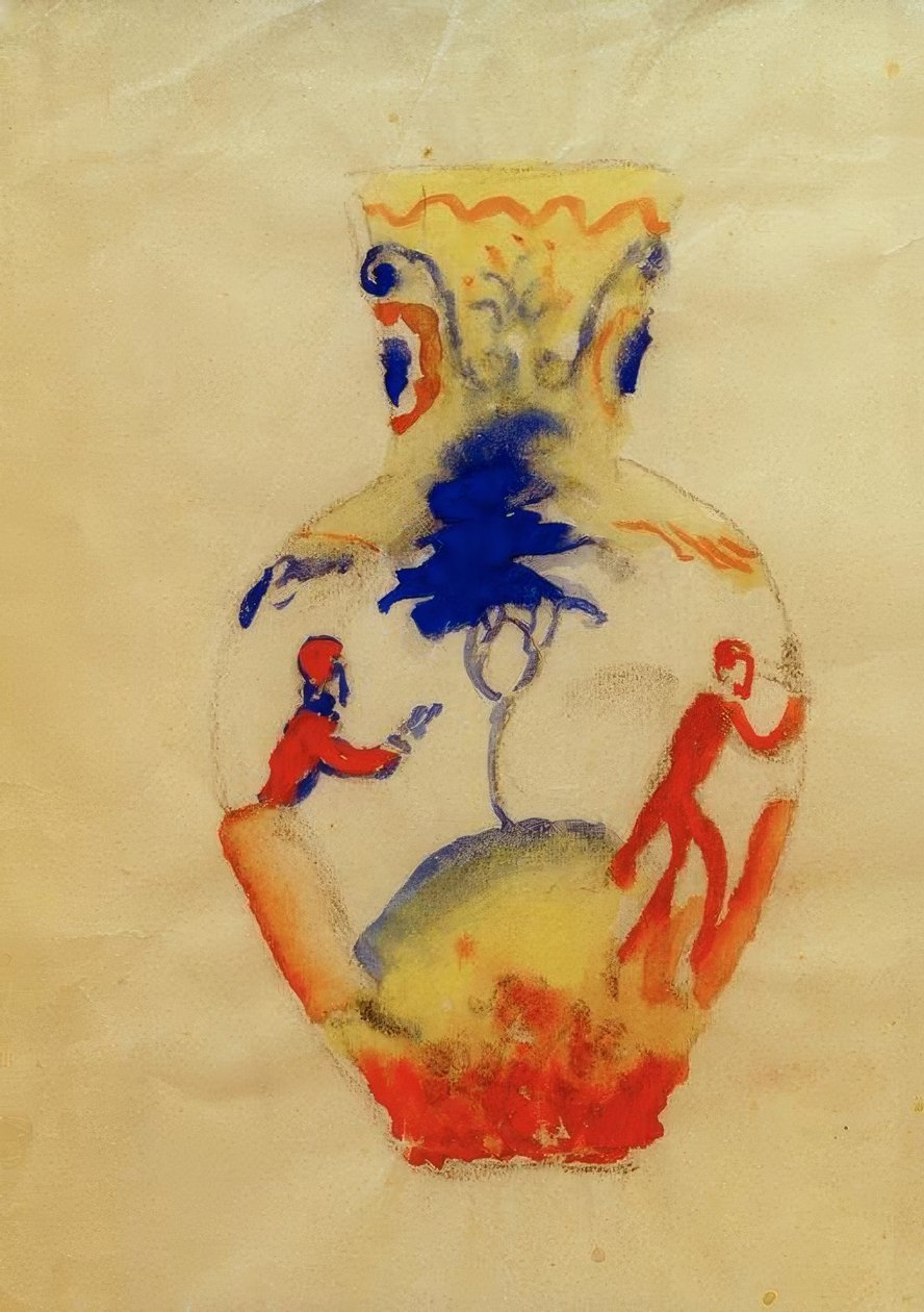 İki figürlü vazo by August Macke