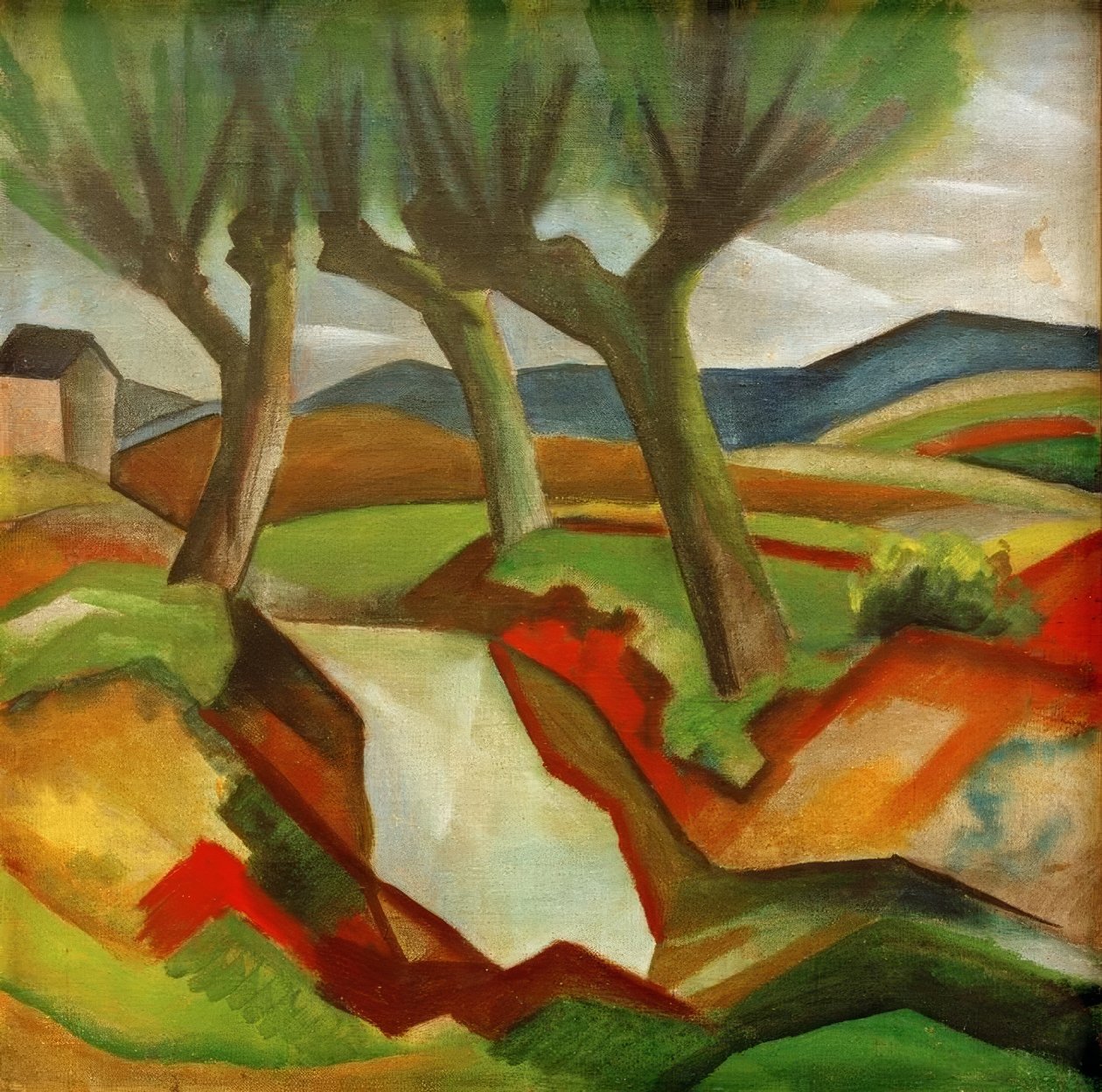 Dere kenarındaki söğütler by August Macke