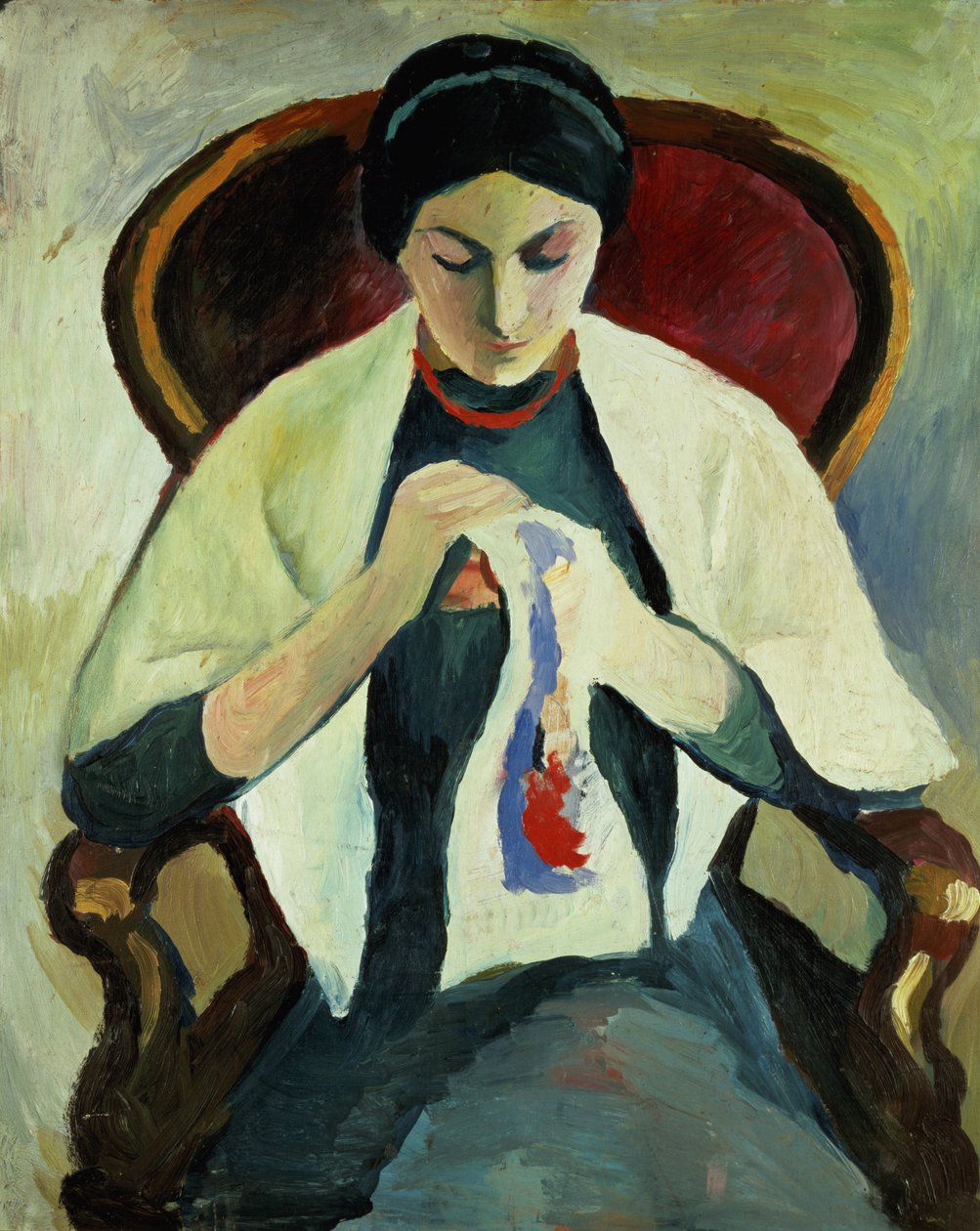 kadın dikiş by August Macke