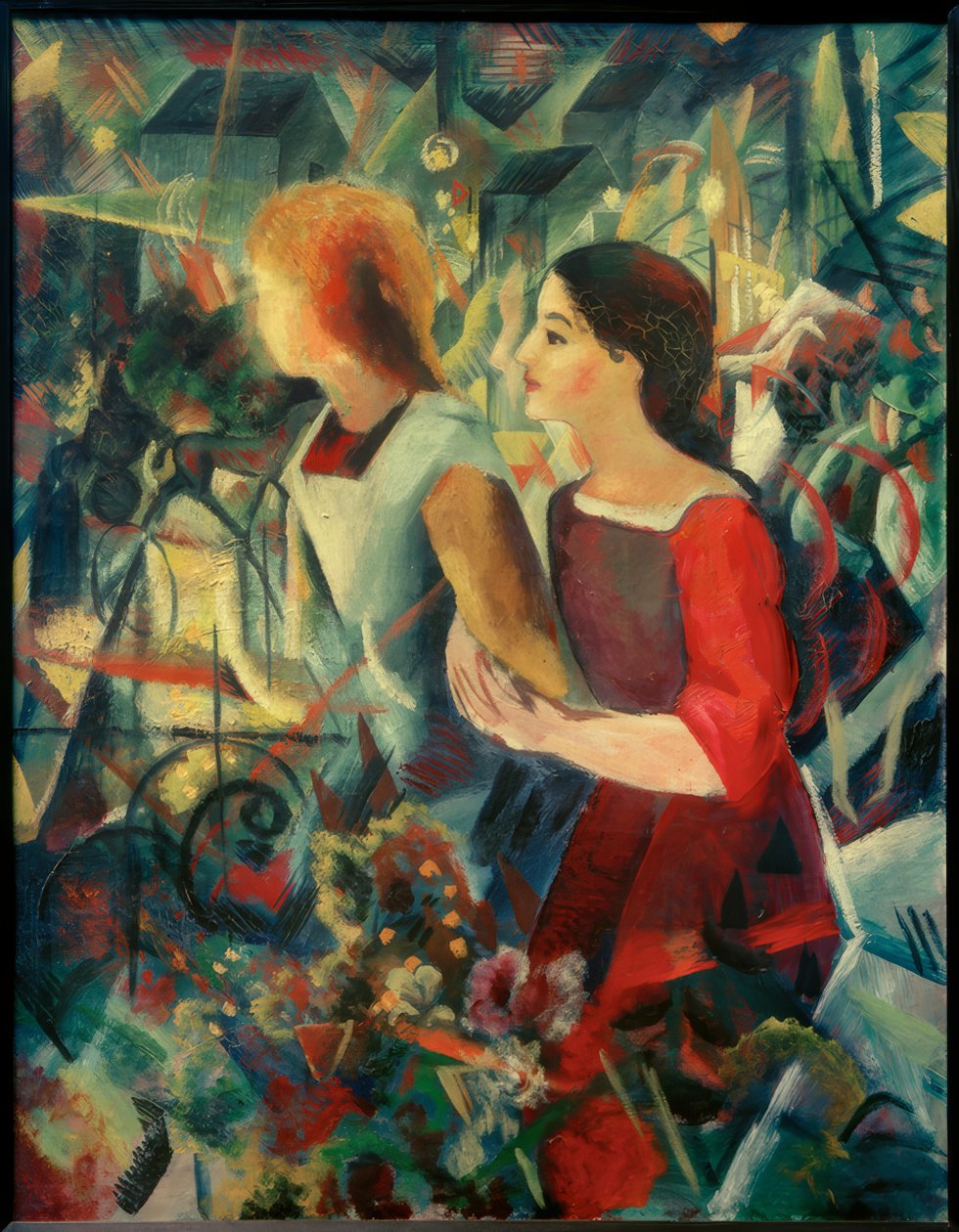 İki kız by August Macke