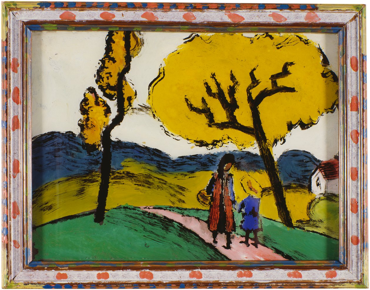 Bir manzara içinde iki kız by August Macke
