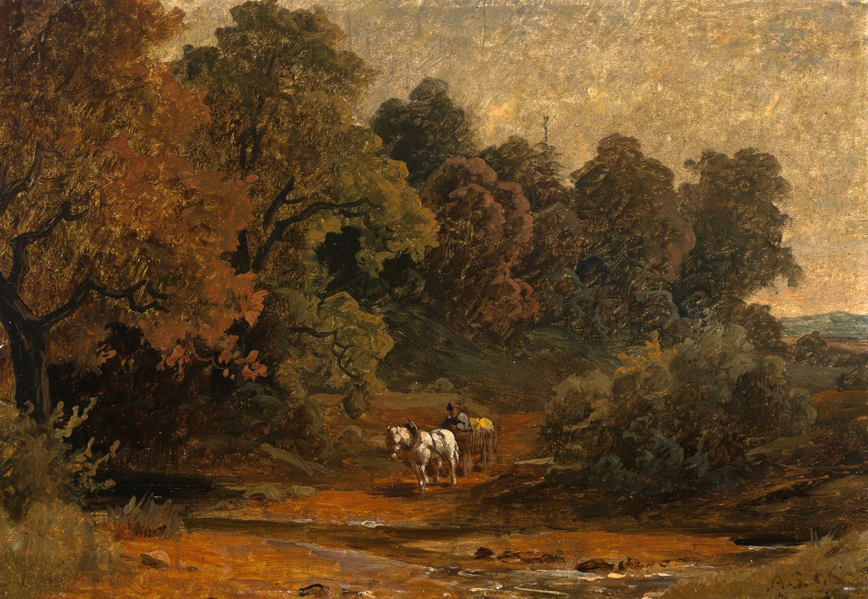At arabasıyla sonbahar manzarası by August Seidel
