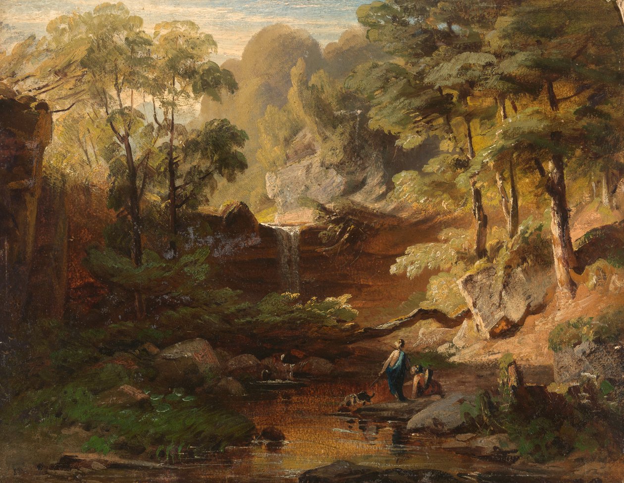 Bir dere ile orman manzarası by August Seidel