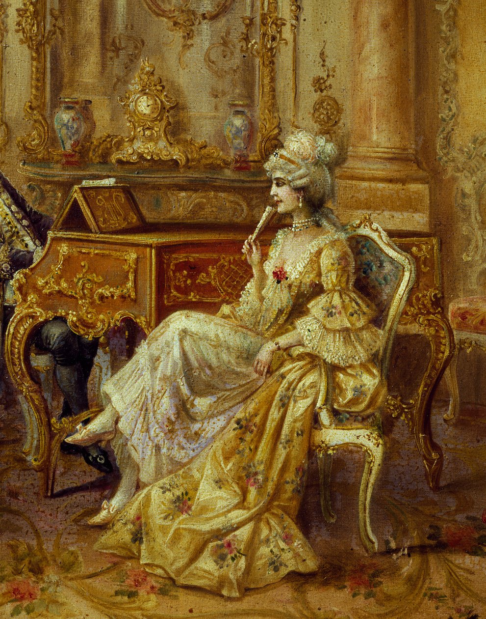 Piyanoda, Stephan Sedlacek (1868-1936), tuval üzerine yağlı boya, Detay by August Stephan Sedlacek
