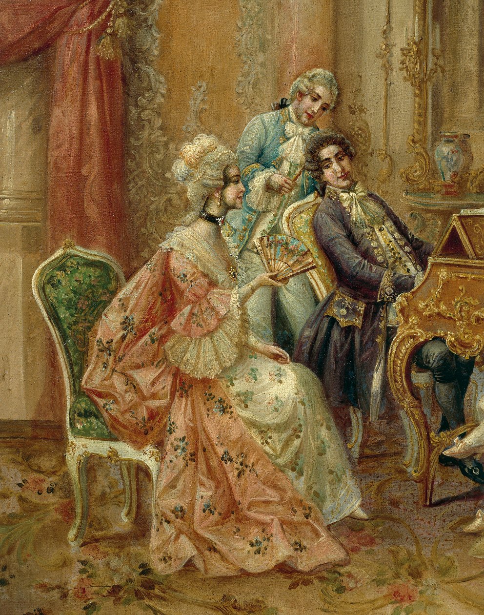 Piyanoda, Stephan Sedlacek (1868-1936), tuval üzerine yağlı boya, Detay by August Stephan Sedlacek