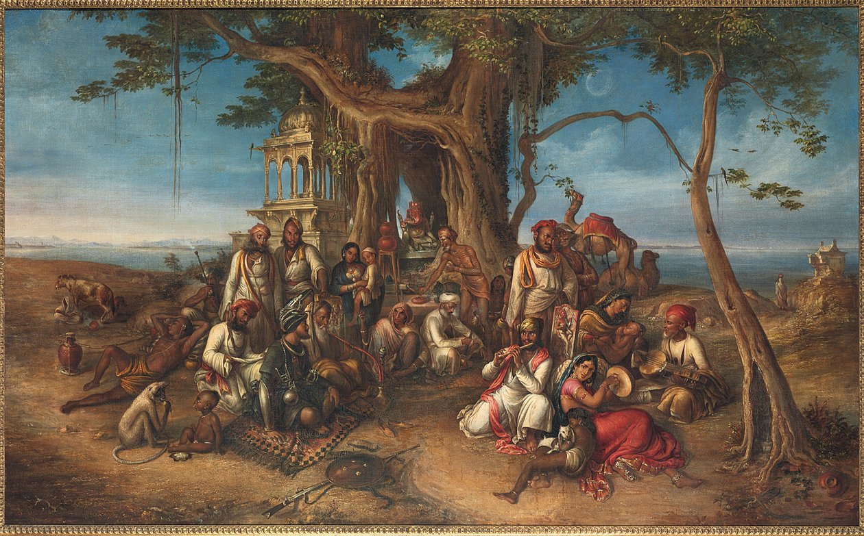 Hindistan Haydutları: Ganesh Tapınağında Durun by August Theodor Schoefft