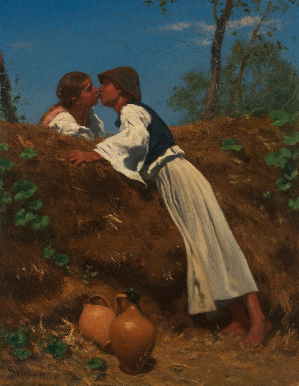öpücük II by August von Pettenkofen