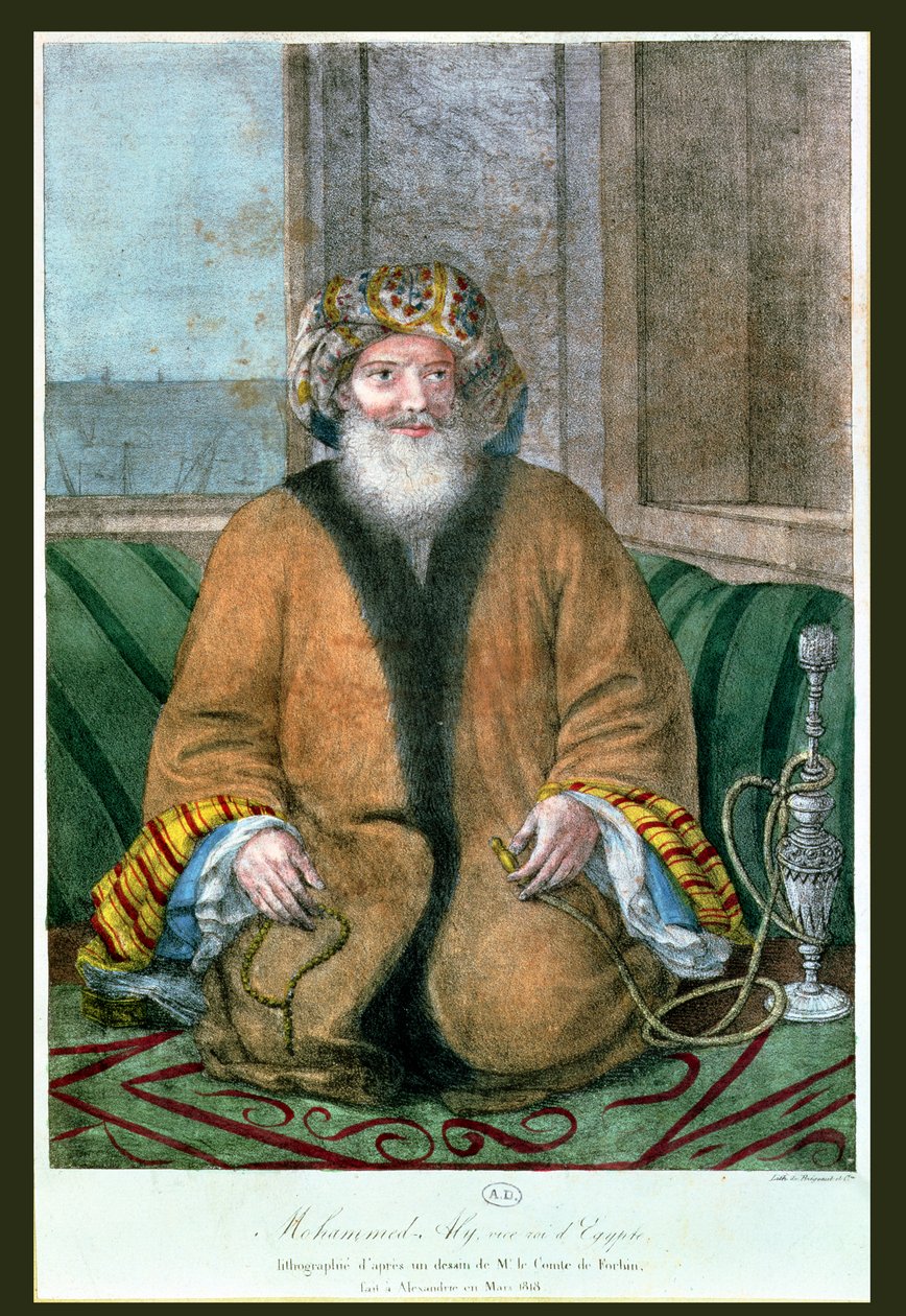 Mehemet Ali (1769-1849) Mısır Valisi, Bregesut tarafından kazınmış, 1818 by Auguste Forbin