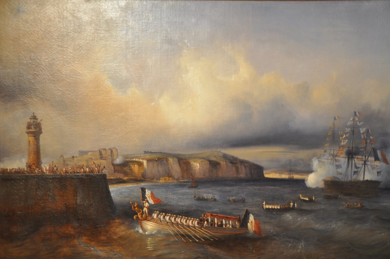 King Louis-Philippe coming in port of Dieppe (France, Normandy) by Jean Marie Auguste Jugelet