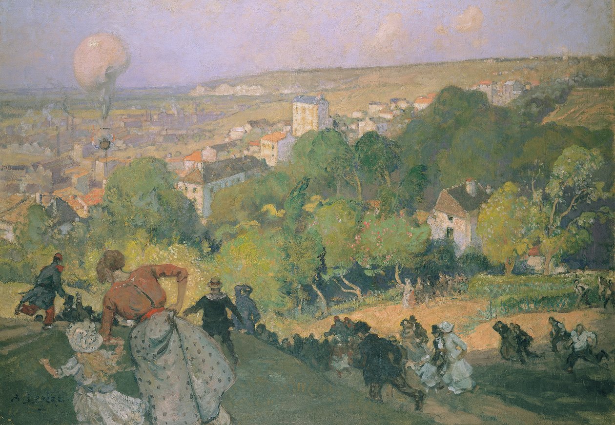 Balloon Landing at Pre St-Gervais, c.1885  by Auguste Louis Lepère