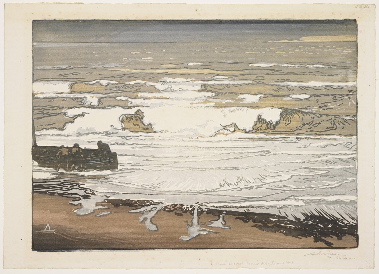 Dalgalar kırılır, Eylül gelgiti, 1901 by Auguste Louis Lepère