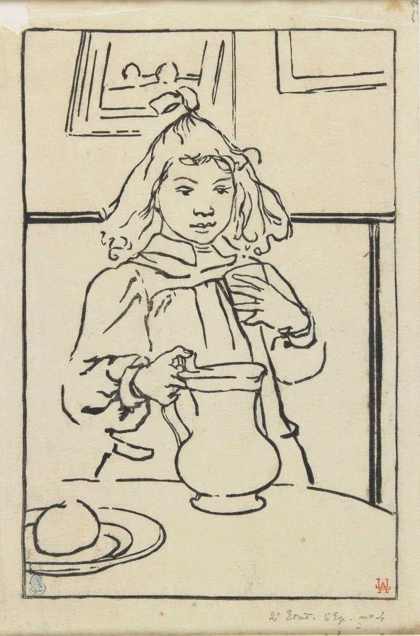 Sürahili Genç Kız, 1890 by Auguste Louis Lepère
